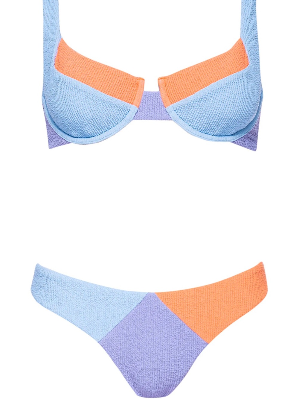 Vichy Colorblock Push-Up Bikini Set Orange, lilac and l blue Laguna in candy set